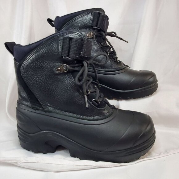 Lands' End Other - Lands End Mens Waterproof Insulated Winter Boots Size 8M Rubber & Leather Black